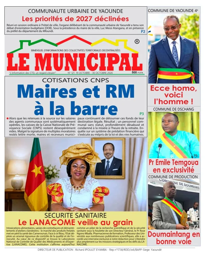 LE MUNICIPAL n°121 du 19  au 30 octobre 2026